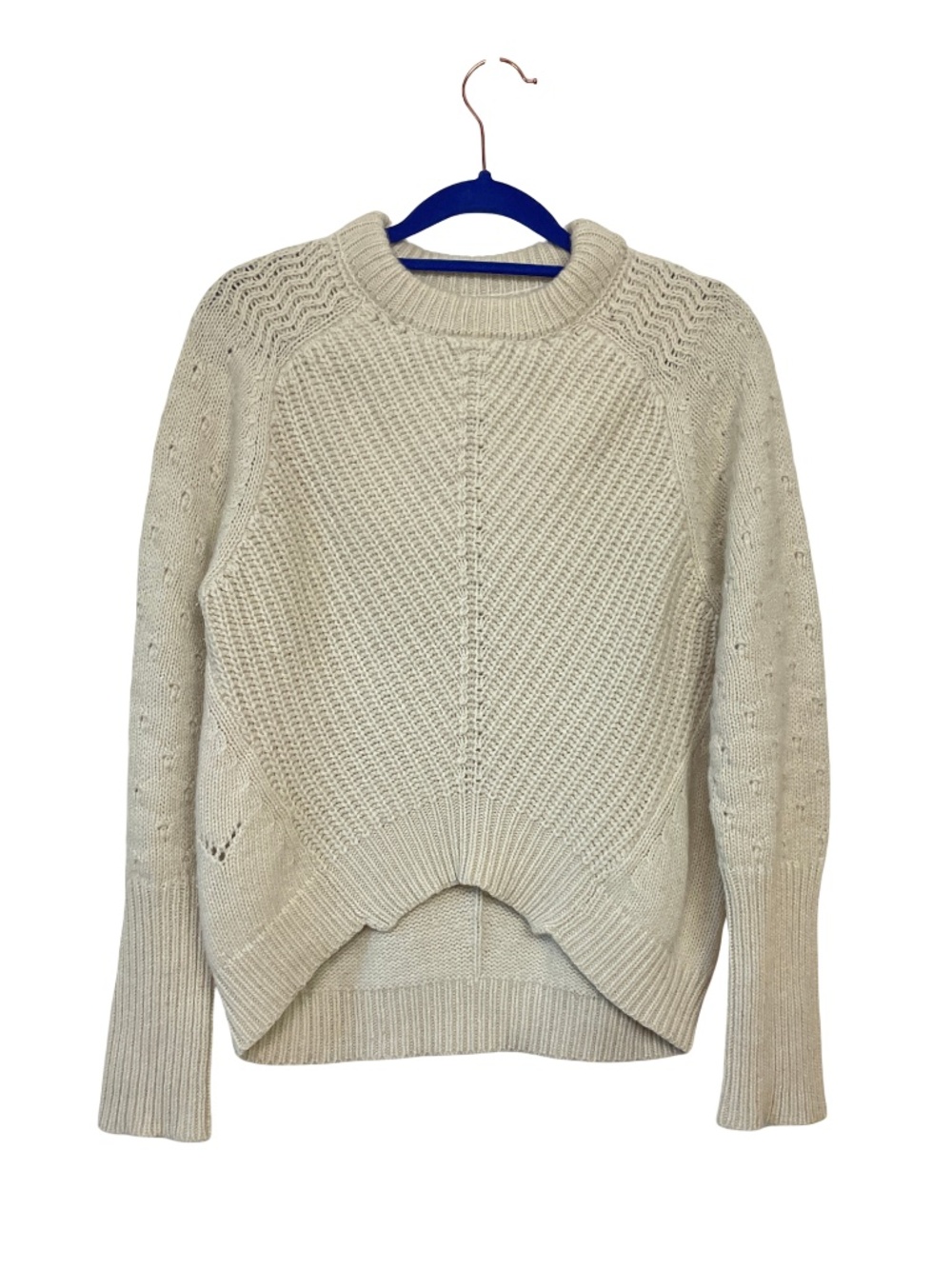 Zadig & Voltaire 100% Cashmere Pointelle Knit Sweater